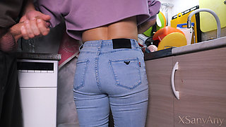 Jerking off and Cumming on My Maid's Denim Ass (free Use)
