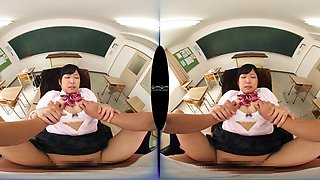 Attractive asian teen seductress crazy VR video