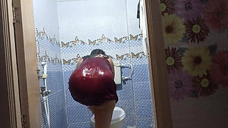 Indian Bhabhi in Hotel Bathroom Taking Shower After Sex
