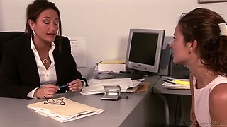 Naughty Lesbian Milfs Office Amazing Porn Scene With Michelle Lay