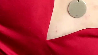 Show Sexy Ass Wear Red Dress in Toilet Room