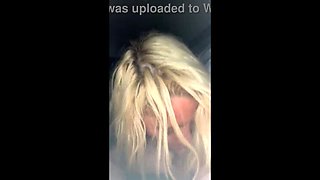 Streetwalker Bunny sucks dick in car POV blowjob with cum in mouth and spit