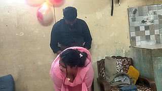 Sexy Indian Chubby Bhabhi in See-through Pink Gown - Massive Ass & Curvy Body Reveal