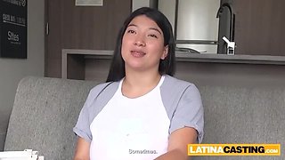 Big Natural Tits Latina Gets Rough Face Fuck and Deep Throat by Huge White Cock