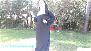 Nun Smoking Outside