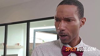 Dark haired COUGAR Humped by 2 Black Men - Alexa Chains