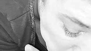 Sucks and Swallows Cum in Black and White