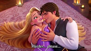 RAPUNZEL & FLYNN RIDER LANTERN TOWER PASSION - Romantic 3D Anime
