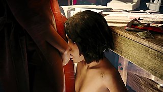Stepsister Deepthroat and Cum in Mouth - 3D Family XXX