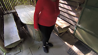 Very hard tit slapping in the hut