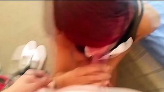 Redhead POV Blowjob and Swallows Every Drop