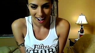 Amateur super sexy teen busty brunette in action