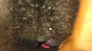 Flashing Rubbing My Tight Hairy Pussy Closeup