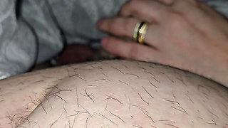 Step son after surgery get a handjob from step mom nice hand