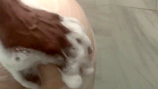 helpful daughter-in-law with flawless culo makes stepparent jizm all in her cock-squeezing lil virgin puss ! she left the door unlocked while she was showering and he came in and witnessed her lil' diminutive butt and instantaneously grew a rock hard chis