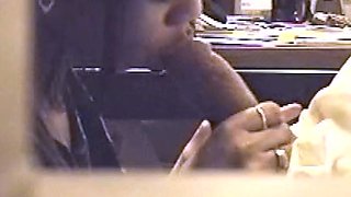 Daebone secretary deepthroats in the office cums in mouth #1