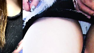 遅延大混雑挿入不可で手コキ搾精。逝きなが