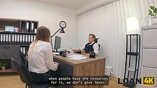 Loan4k. blond maya with Big Tits is fucking a bank employee on the office chair while his counterpart is observing