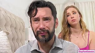 Stepdad fucks teen stepdaughter Haley Reed hard anal until she squirts