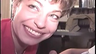 Mature MILF Gives Sloppy Blowjob and Takes Creampie
