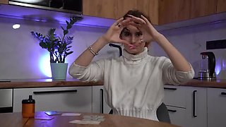 Darcy Dark Lost Blowjob Bet Card Game Amateur Brunette Petite Babe