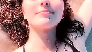 Amateur redhead masturbates then gives a blowjob