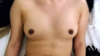 Young amateur web cam teen couple having sex POV style