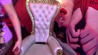 Big boobed Memphis masturbates in a bodystocking