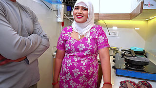 My Hijabi Muslim Stepmom Takes Help From My Teacher for Exam, Teacher Fucked Hard My Stepmom in Kitchen with Clear Hindi Audio