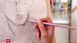Stella Bliss - Skinny artist fucks with her boyfriend