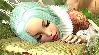 A sexy young fairy gets fucked hard by big orcks outdoor