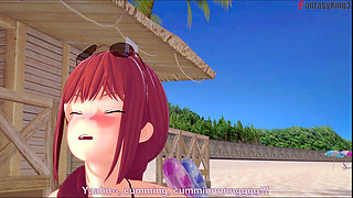 Makima hot ahegao sex on the beach - chainsaw man