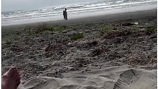 Is Playing With My Dick At The Public Nude Beach Till I Cum
