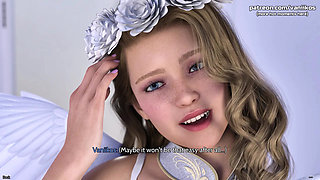 Freshwomen - Busty Blonde Babe and a Big Ass Teen in Angel & Devil Cosplay Enjoy One Big Cock. Bondage Threesome Sex - Part 13