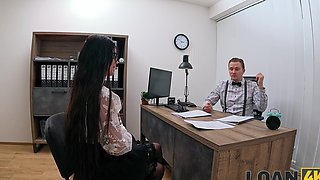 Asandra Dewy is a naughty secretary in hot casting, getting fucked hard.