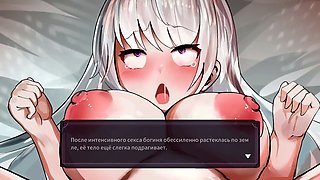 Hilarious ghost with a huge dick has fun with a super tight pussy and covers her in cum