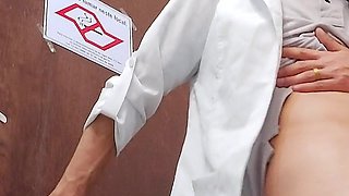 Nurse Takes off Condom While Having Sex with Asian Doctor in Hospital Bathroom