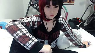Busty Brunette Goes Solo in Lingerie