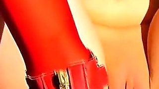 Redhead Latina Denim Shorts Cameltoe and Pussy Fingering