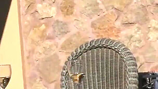 Old and young pussy fucking in the garden