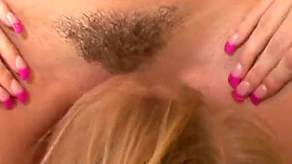 Hot and horny blonde waits for her friend in bed to be licked and kissed