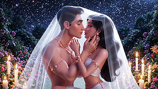 Romantic Desi Couple Bed Pe Soft Intimate Embrace - White Saree Mein Sexy Wife Aur Husband Ki Full Romance