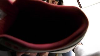 Slave Girl Suffers Under Stinky Sneakers, Socks & Feet