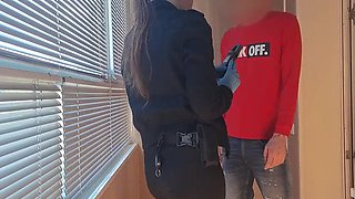 Airport Security Bitch Gets Rough Fuck in Mouth and Pussy - Hardcore Domination