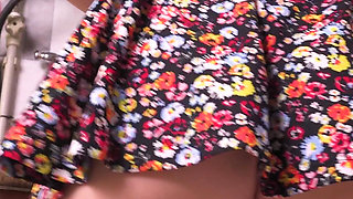 Under Skirt Video of Hot Stepsis Cooking