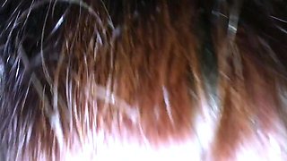 Amateur student blowjob on the balcony pov