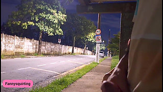 Risky Handjob on the Street in Naughty with an Eye on Erection!