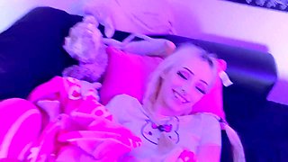 Cute small tits, under the blanket, role play