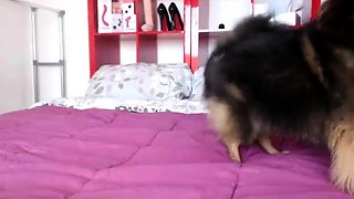 MILF blonde live toys webcam show in shower