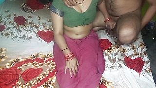Indian Beautiful Bhabhi Having Romance with Her Husband.